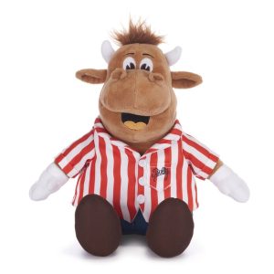 Official Bullseye TV Darts Show Bully Mascot Soft Toy 10” Plush Cow Figure Gift