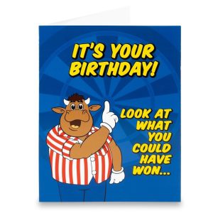 Bullseye TV Show Darts Official Birthday Greeting Card